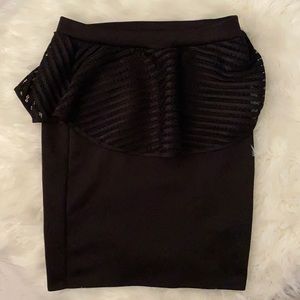 Black peplum skirt